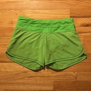 Bright Green Lululemon 4” Running Shorts Sz4